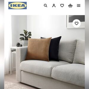 🤎 2 IKEA Sanela velvet pillow covers NWT NIP throw tan cotton cushion lot